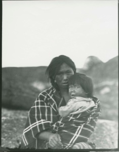 Image of Eskimo [Inuk] mother and baby